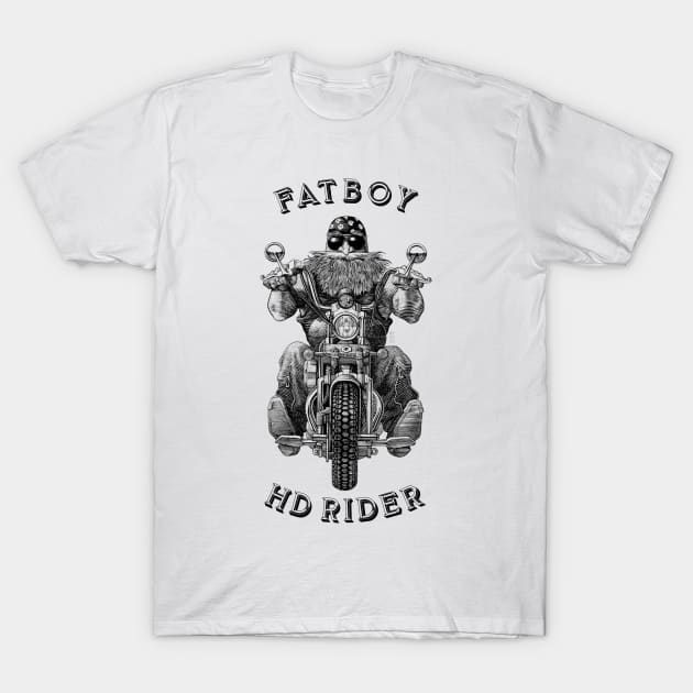 MOTORCYCLE BIKE RIDER - FATBOY RIDER T-Shirt by Pannolinno